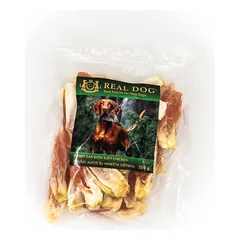 REAL DOG SNACKS Triušio ausys su minkšta vištiena, 500 g