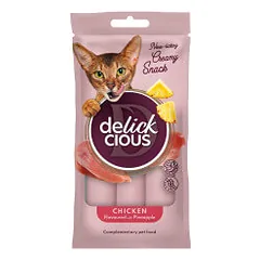 Delickcious Creamy Snack skanėstai su vištiena ir ananasais katėms - Pet24