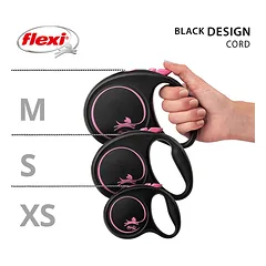 FLEXI pavadėlis šuniui Back Design S virvinis 5m, rožinis — 4 nuotrauka