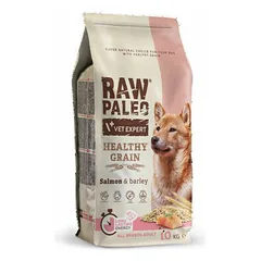 Raw Paleo Dog Adult Healthy Grain Salmon & Barley sausas maistas suaugusiems šunims su lašiša ir miežiais, 10 kg