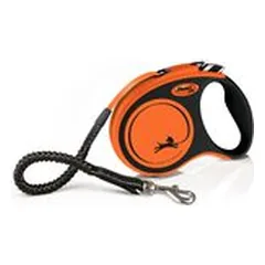 Flexi Xtreme S Tape 5 m pavadėlis šunims iki 20 kg, juodas, oranžinis — 3 nuotrauka