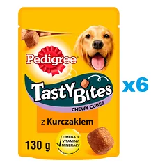 PEDIGREE Tasty Bites Chewy Cubes skanėstas šunims su vištiena 6x130 g