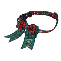 Nobleza antkaklis šuniui su kaspinėliu ir varpeliu, xmas, 23-40cm — 4 nuotrauka