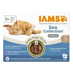 36 + 12 gratis! 48 x 85 g IAMS Advanced Nutrition Grain Free in Sauce