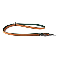 Das Lederband Hunde Führleine Firenze orange/forest