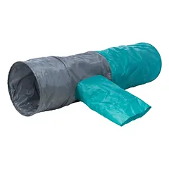TRIXIE Žaidimų tunelis katėms su 4 įėjimais pliušas 30×115 cm pilka/žalsva
