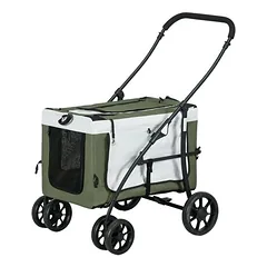 Zatte Hundewagen 2-in-1 klappbar, bis 10 kg, Netz, Dunkelgrün