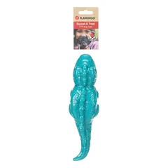 Flamingo Iguana šuns žaislas - guminis driežas šunų skanėstams, su cypliuku