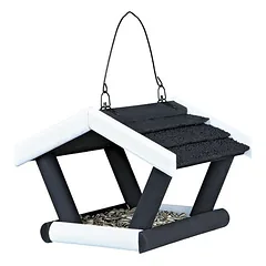 Trixie Natura Hanging Bird Feeder lauko paukščių lesykla iš medžio, juoda/balta, 17 × 19 × 14 cm