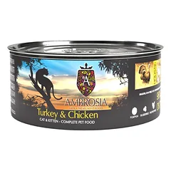 AMBROSIA Cat&Kitten Turkey & Chicken konservai katėms ir kačiukams be grūdų, 150g nuotrauka