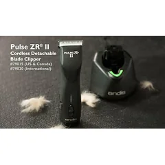 Andis Pulse ZR II Vet - profesionalus belaidis kirpimo aparatas, 5 greičių su dviem baterijomis ir CeramicEdge peiliuku (0,25 mm), nr 40 — 2 nuotrauka