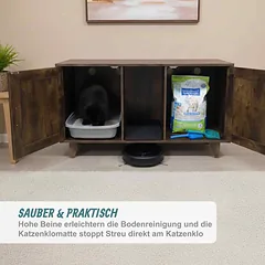 Kačių tualeto spintelė Relaxdays, XXL, 2 skyriai, 120 × 65 × 52 cm — 5 nuotrauka