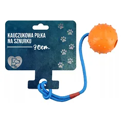 Kamuolinis žaislas šunims 6 cm, virvė, kramtukas, tvirtas laikiklis, aportavimui — 5 nuotrauka