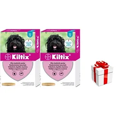 2x Bayer KILTIX, antkaklis vidutinio dydžio šunims 53cm + STAIGMENA ŠUNIUI