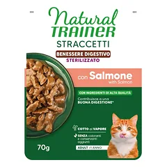 NATURAL TRAINER CAT Sterilized konservas katėms su lašiša viškinimui 70g 14vnt (28)