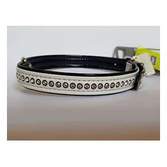 Hunter Collar Modern Art Black & White Deluxe 35 nickel Art leather Lack whit
