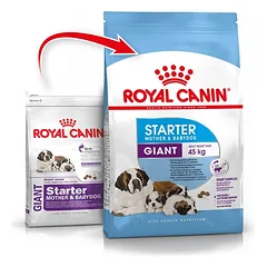 ROYAL CANIN Giant Starter Mother&Babydog 30 kg (2 x 15 kg) sausas maistas nėščioms ir žindančioms kalėms ir 4–8 savaičių amžiaus šuniukams, milžiniškos veislės
