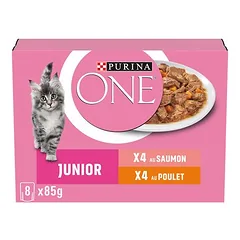 PURINA ONE Junior drėgnas maistas katėms 8 x 85 g