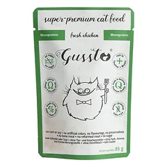 GUSSTO Cat Fresh Chicken drėgnas kačių ėdalas šviežia vištiena 24x85g