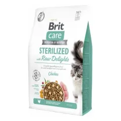 Brit Care Cat Sterilized with Raw Delights sausas pašaras katėms 2 kg