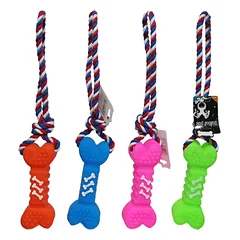 Žaislas GUMINIS KAULAS su virve 32 cm