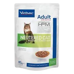 Virbac Veterinary HPM Neutered Cat dietinis konservuotas pašaras sterilizuotoms katėms su lašiša, 85 g nuotrauka