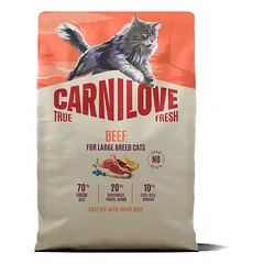 CARNILOVE TRUE FRESH Cat Dry Beef Adult Cat Large Breed sausas maistas katėms