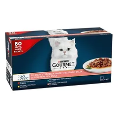 Gourmet Perle mišrus rinkinys, drėgnas maistas katėms 60 x 85 g, Erlesene Streifen in Sauce (4 Sorten) — 2 nuotrauka