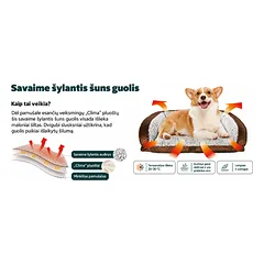 Quapas! Guolis Self Warming, pilkas, L, 90x69x21 cm — 3 nuotrauka