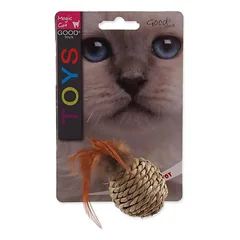 Magic Cat Toy Ball Sea Grass With Feathers žaislas katėms, 9 cm — 2 nuotrauka