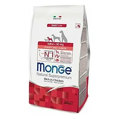 Monge Mini Puppy and Junior su vištiena, sausas maistas šuniukams 0,8 kg