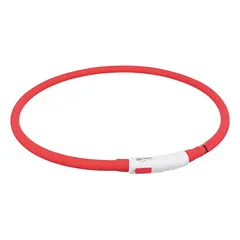 TRIXIE LED antkaklis USB, silikonas, XS-XL 70cm/10mm, raudonas