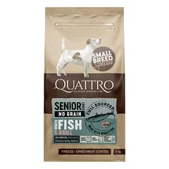 Quattro SB 7kg su balta žuvimi ir kriliu sausas seniems/dietinis mažų veislių šunims pašaras — 2 nuotrauka