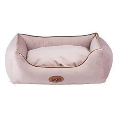 Biglo Velur Love - elegantiška aksominė lova šunims ir katėms, stačiakampė, dulkėta rožinė, Pink / M — 2 nuotrauka