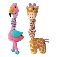 KONG Knots Twists Giraffe/Flamingo žaislas šunims