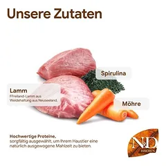 Farmina N&D Dog Brown Adult Mini su ėriena, morkomis ir spirulina, sausas maistas šunims, 1,5 - 2,9 kg — 3 nuotrauka
