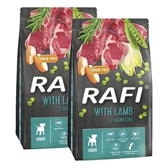DOLINA NOTECI Rafi Junior sausas ėdalas šunims su ėriena 2x10 kg     