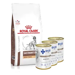 ROYAL CANIN Fibre Response Gastrointestinal šunims 7,5kg + ENZO VET Žarnyno dieta šunims su ėriena 3x400g