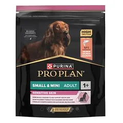 Purina Pro Plan Small & Mini Adult Sausas pašaras mažų veislių suaugusiems šunims, turintiems jautrią odą, su lašiša, 700 g