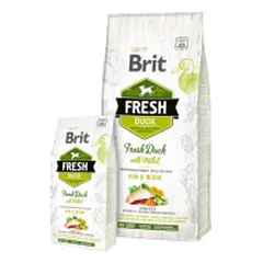 Brit Fresh Duck with Millet Active sausas maistas aktyviems šunims - Pet24