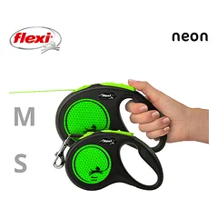 FLEXI pavadėlis šuniui New Neon M juostinis 5m, žalias — 5 nuotrauka