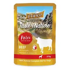 PRINCE Taste of Nature Paleo šlapias ėdalas šunims su  jautiena, 375g