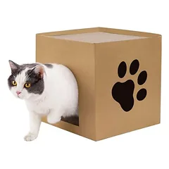 UAMLY Katzenhaus aus Pappe mit Kratzbrettern