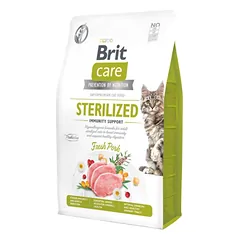 Brit Care Cat GF Sterilized Immunity Support sausas pašaras katėms 2 kg parduotuvėje mumbo.lt