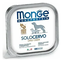 Monge Monoprotein paštetas, tik elniena, drėgnas maistas šunims 150 g