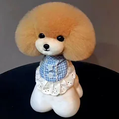 Mr. Jiang Teddy galvos plaukai - keičiama kailio dalis Teddy kirpimo galvai, smėlio spalvos su veidu