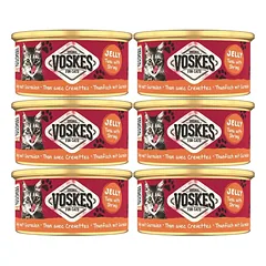 VOSKES Jelly Tuna with Shrimp 6x85 g100% Tunas su krevetėmis želatinoje, papildomas kačių maistas