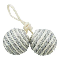 TRIXIE 2 kamuoliukai su virve, sizalis, 4.5 cm, 4 cm — 2 nuotrauka