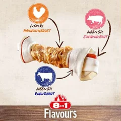 8in1 Triple Flavour kramtomasis kaulas L, skanėstai šunims — 3 nuotrauka