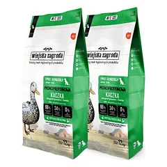 WIEJSKA ZAGRODA Monoproteīna pīles suņiem kraukšķīgi M/L 2x12 kg